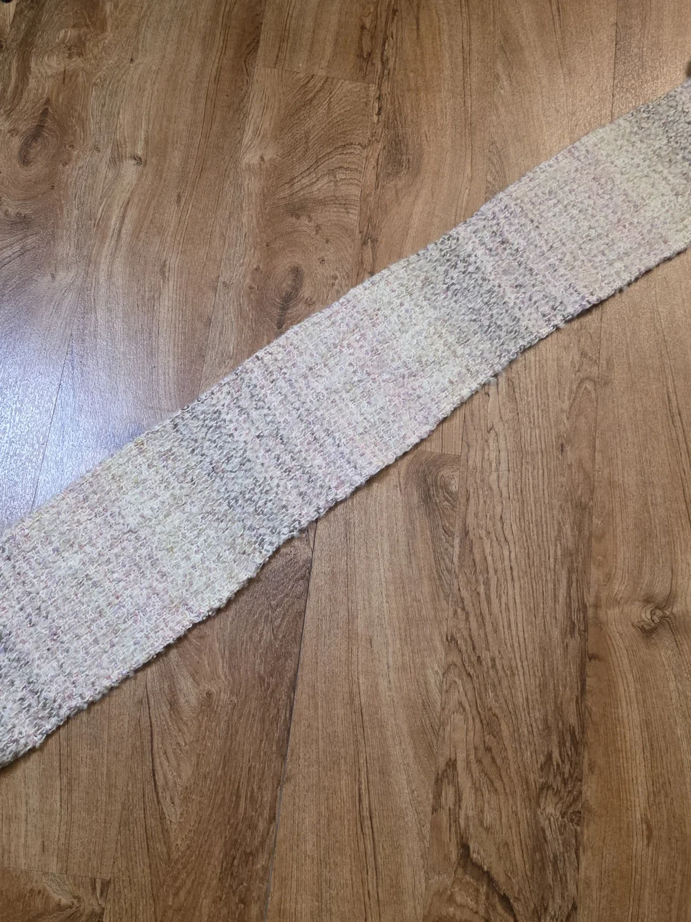 The Weave O' The Irish Cream Brown & Pink Wool Fringe Scarf